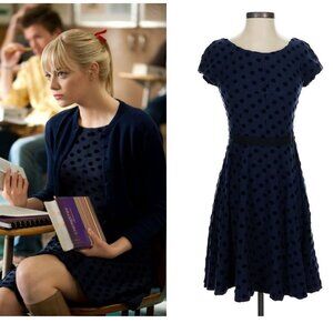 ASO GWEN STACY EMMA STONE Blue Dot Dress EUC RARE